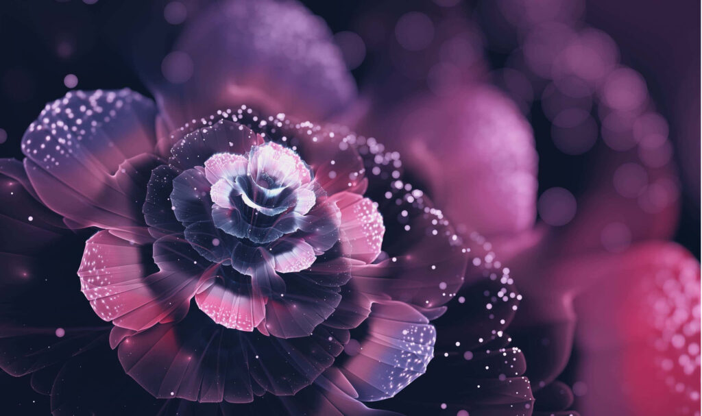 Mesmerizing Floral Abstract Wallpaper in Purple & Pink Hues