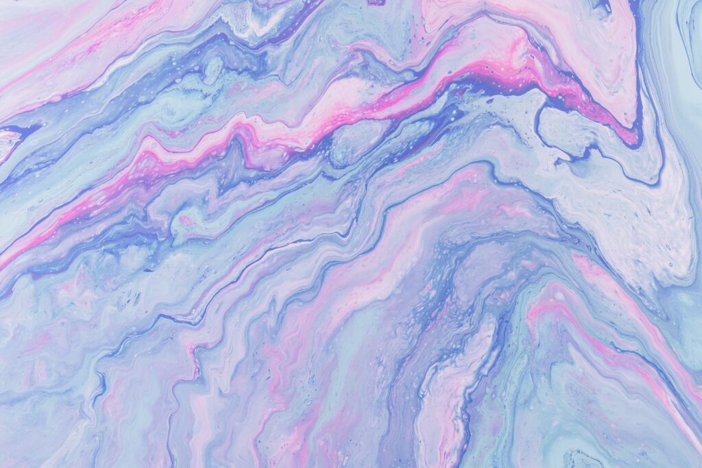 Mesmerizing Fluid Art Wallpaper: Ethereal Blues & Pinks Background