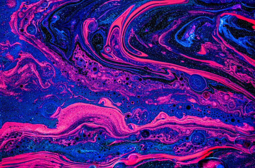 Vibrant Blue & Pink Fluid Art Wallpaper - Mesmerizing Abstract Background