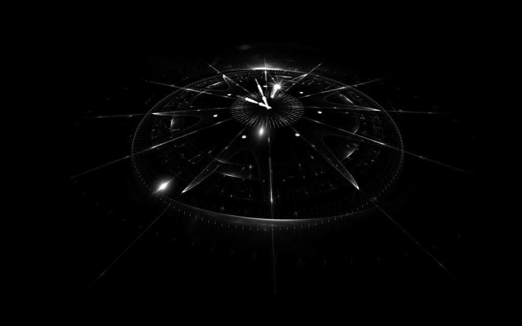 Stunning Fractal Clock Dial Wallpaper - Futuristic Design 5120x3200