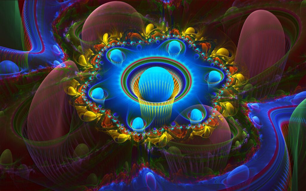 Vibrant 1920x1200 Fractal Wallpaper: Cosmic Abstract Kaleidoscope