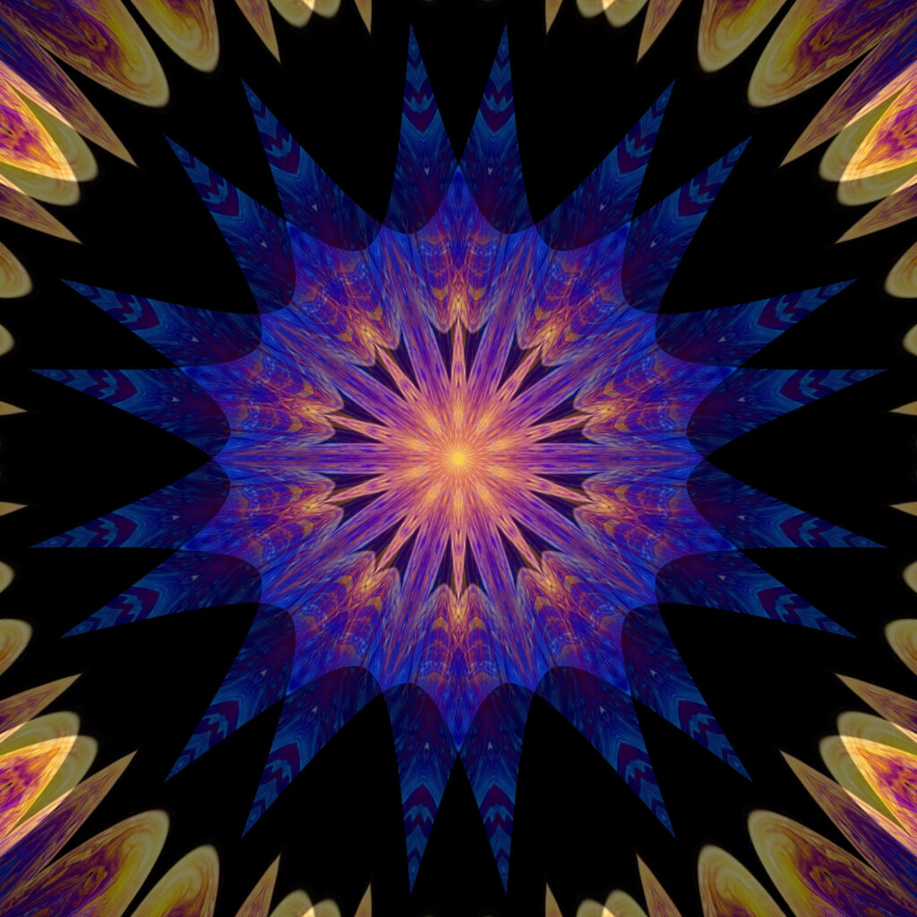 Vibrant Fractal Star Wallpaper: Mesmerizing Abstract Design 3456x3456