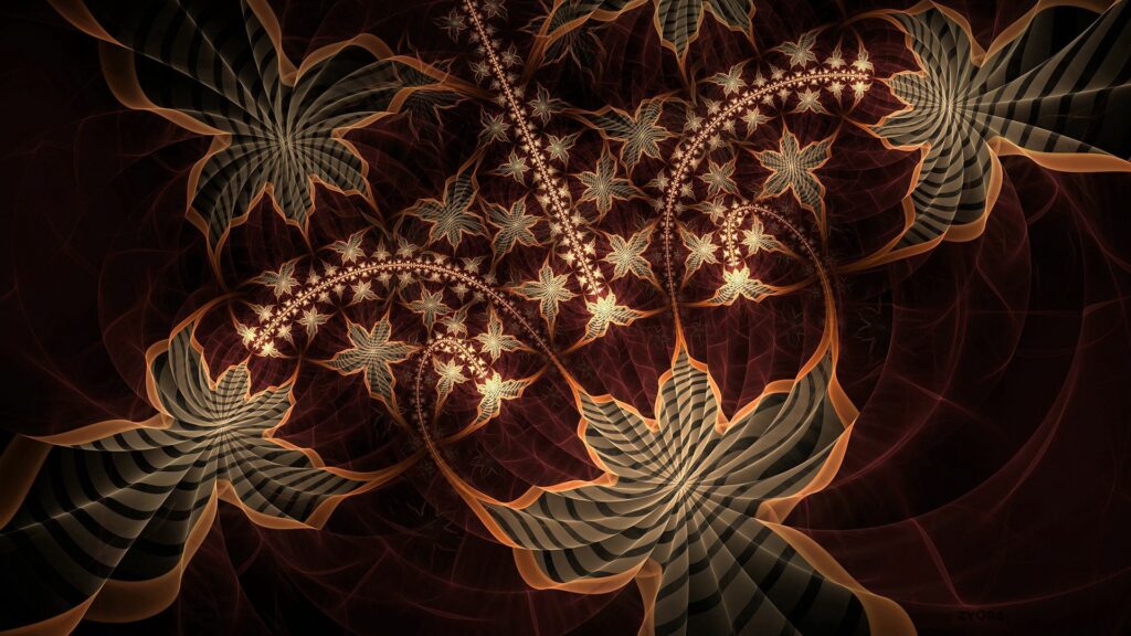 Intricate Fractal Wallpaper: Enigmatic Floral Patterns 1920x1080