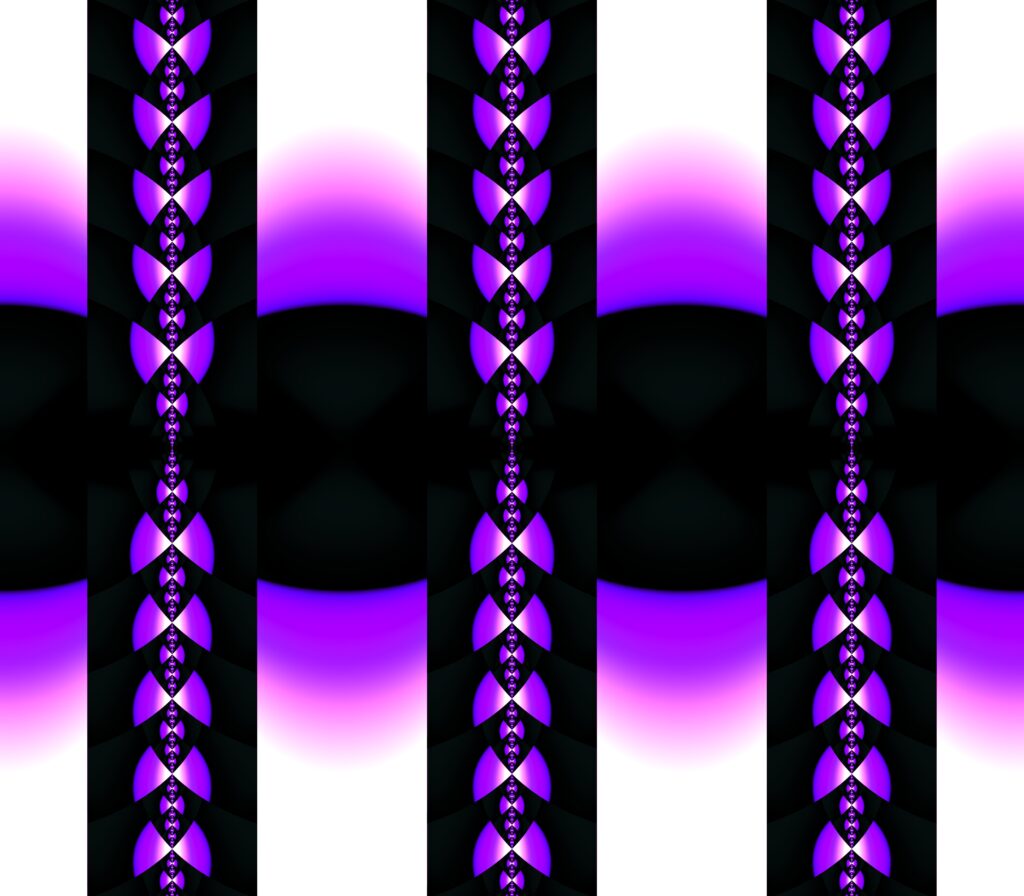 Captivating Fractal Wallpaper: Bold Purple & Black Geometric Design