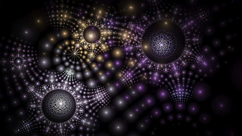 Intricate Fractal Design Wallpaper: Dark Hues & Mesmerizing Circles