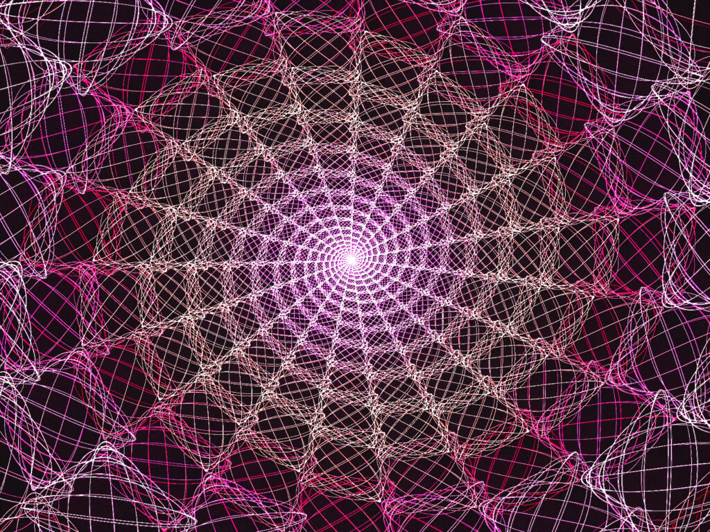 Mesmerizing Fractal Cobweb Wallpaper: Vibrant Geometric Patterns