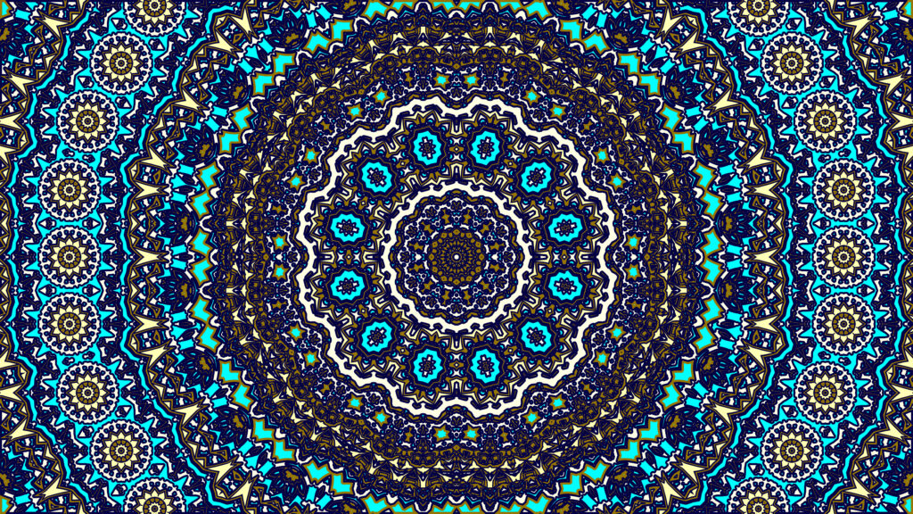 Intricate Blue Fractal Wallpaper: Elegant Circular Design Background