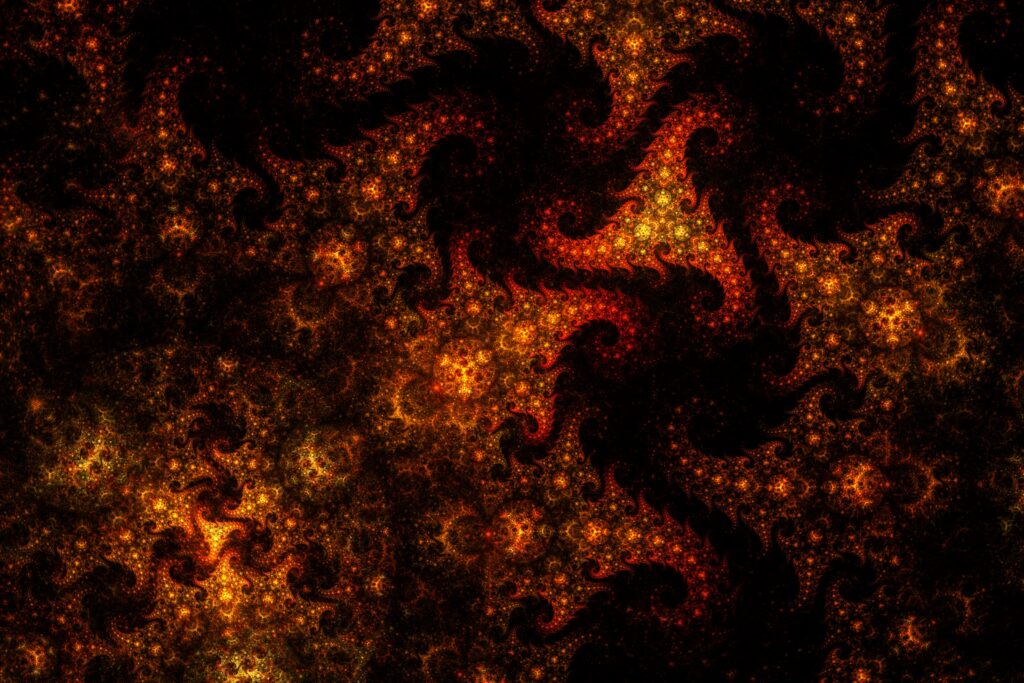 Mesmerizing Fractal Wallpaper: Intricate Curls in Bold Colors