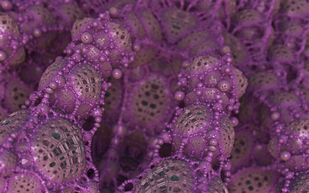 Mesmerizing Purple-Pink Fractal Wallpaper: Geometric Intricacies