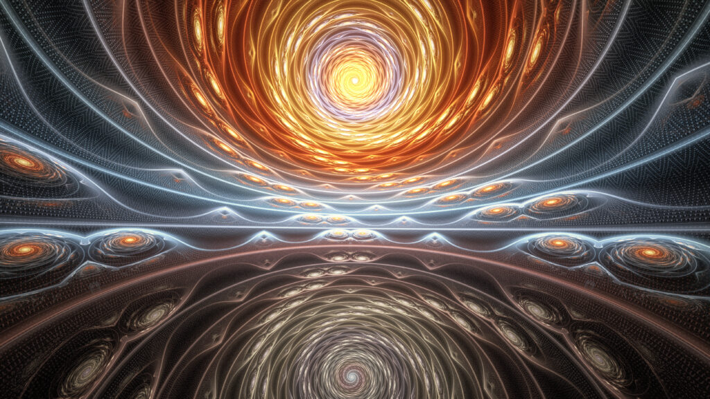 Mesmerizing Fractal Wallpaper: Spiraling Optical Illusion Background