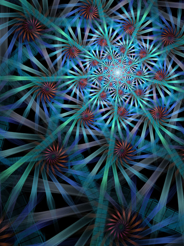 Mesmerizing Fractal Wallpaper: Spirals & Vivid Abstract Stripes