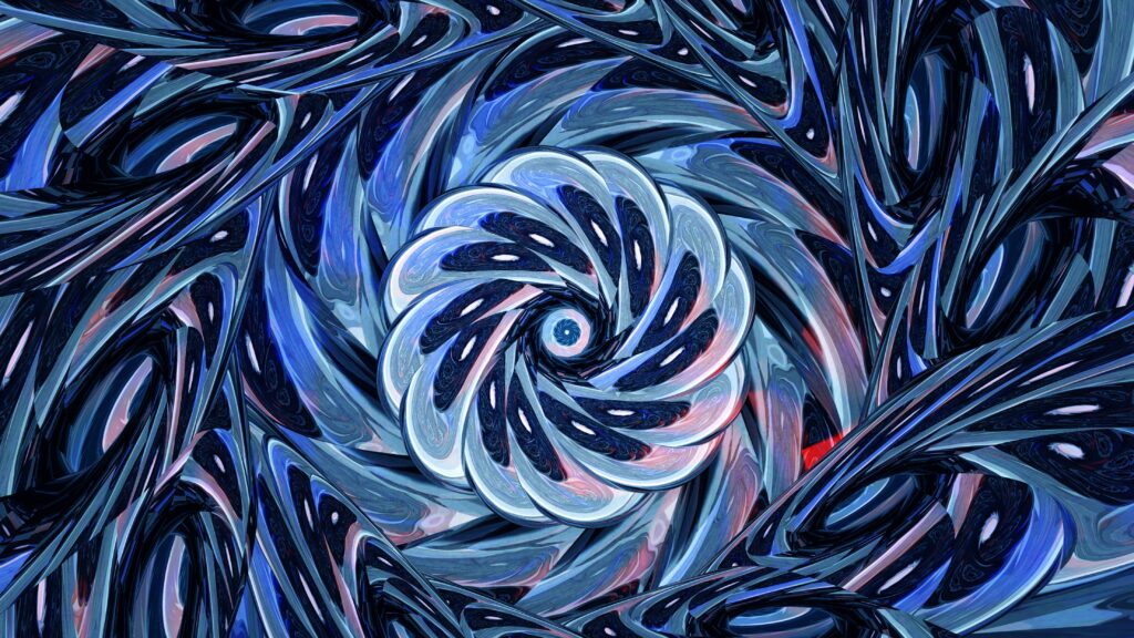 Mesmerizing Blue Fractal Wallpaper - Abstract Digital Design