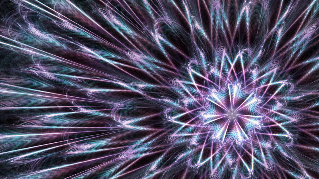 Vibrant Blue & Purple Fractal Wallpaper - Abstract Glow Background