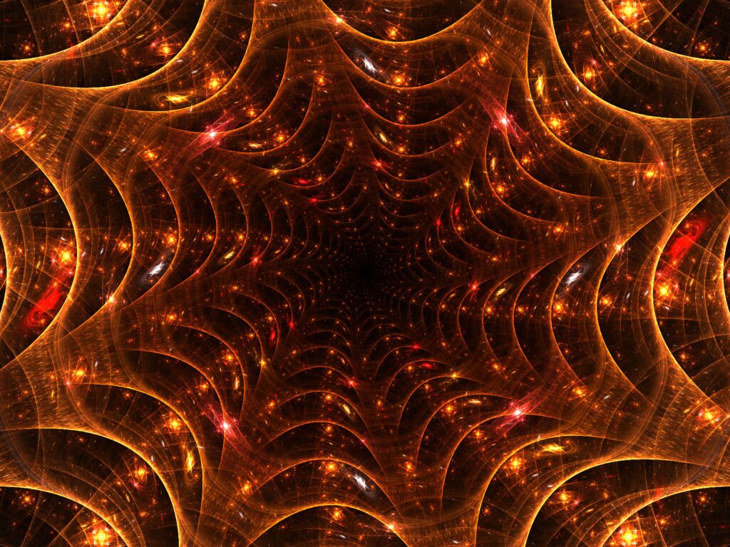 Stunning Amber & Red Fractal Wallpaper - Abstract Background Art