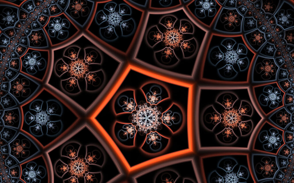 Mesmerizing Red and Blue Fractal Wallpaper Background