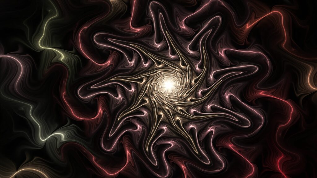 Mesmerizing Fractal Design Wallpaper with Star Shape and Spiral Pattern