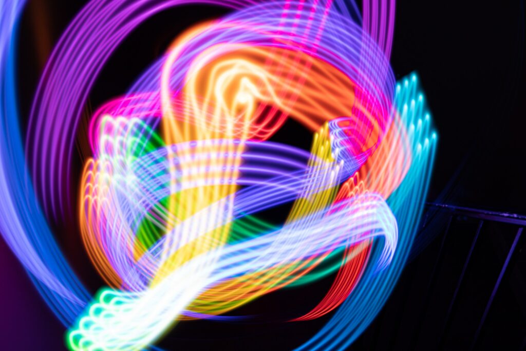 Mesmerizing Freezelight Wallpaper: Colorful Long Exposure Design