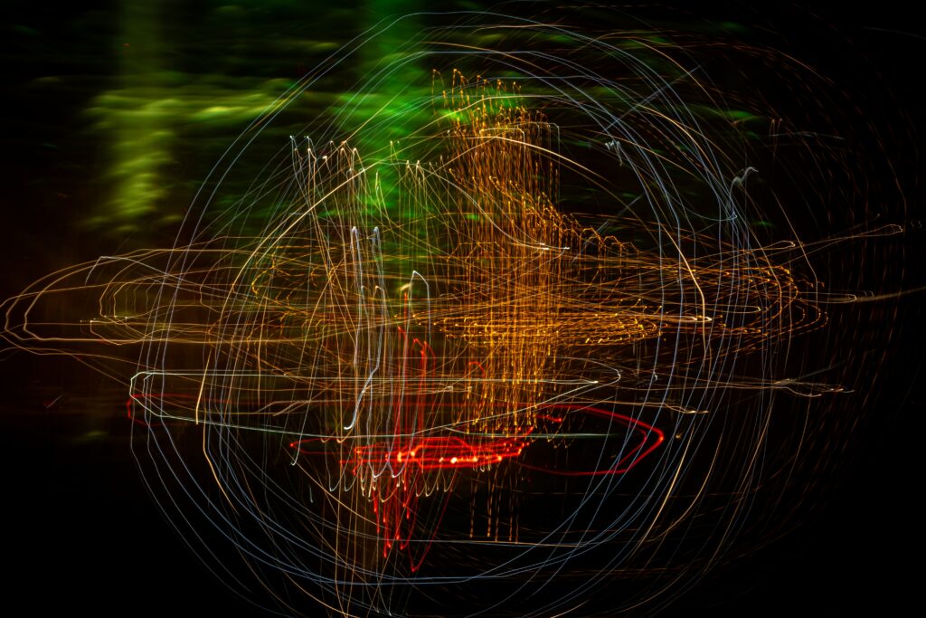 Vibrant Freezelight Photography: Neon Glow Wallpaper Background