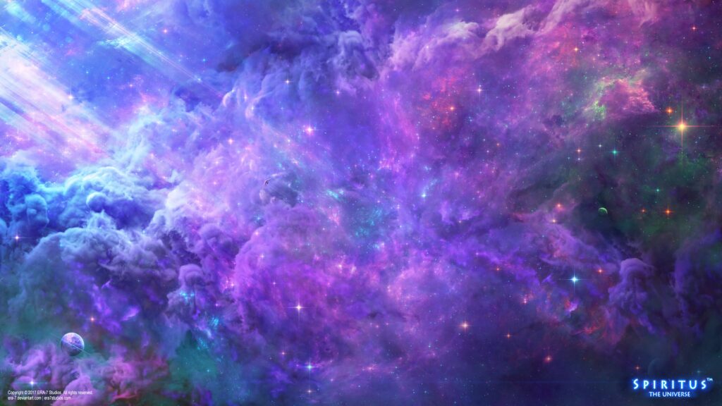 Vibrant Galaxy Wallpaper: Cosmic Stars & Ethereal Clouds Background
