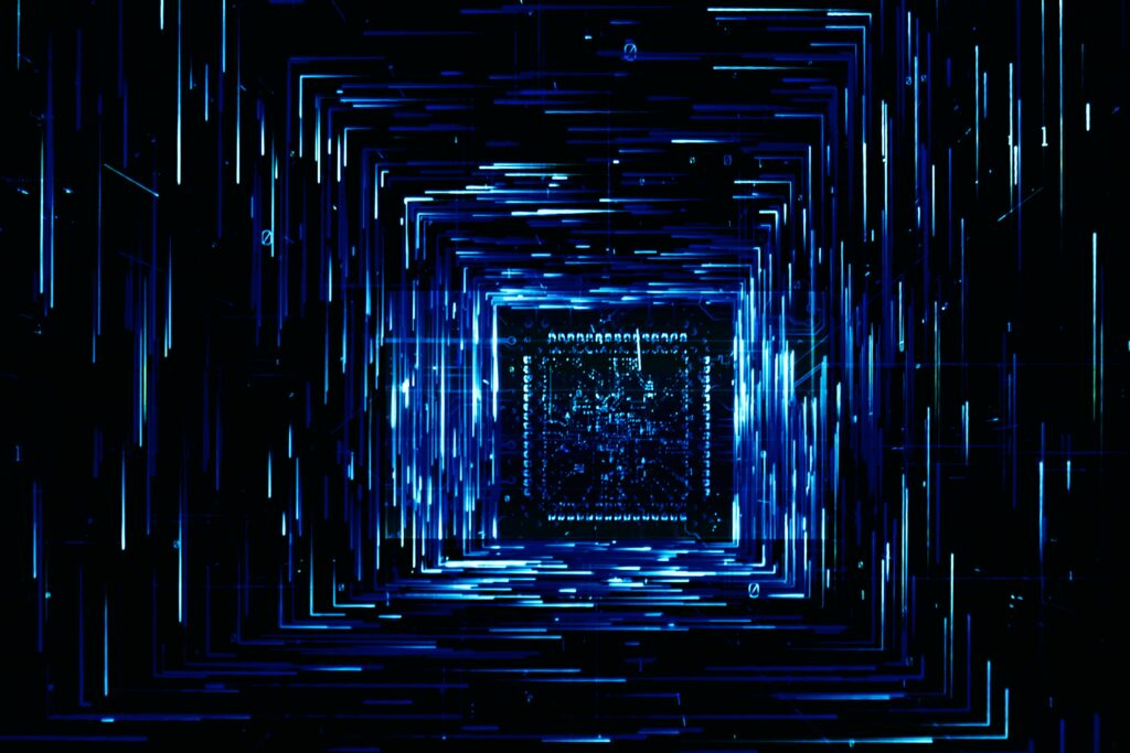 Mesmerizing Blue Geometric Wallpaper with Depth | Stunning Background