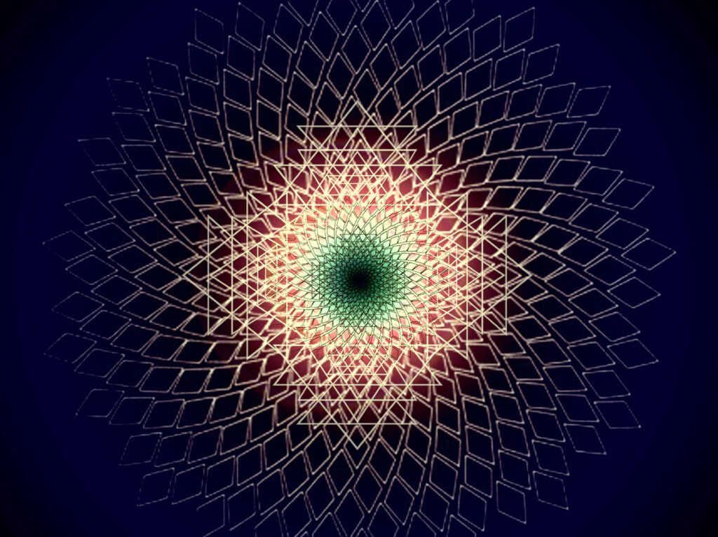 Mesmerizing Geometric Wallpaper with Intricate Overlapping Patterns