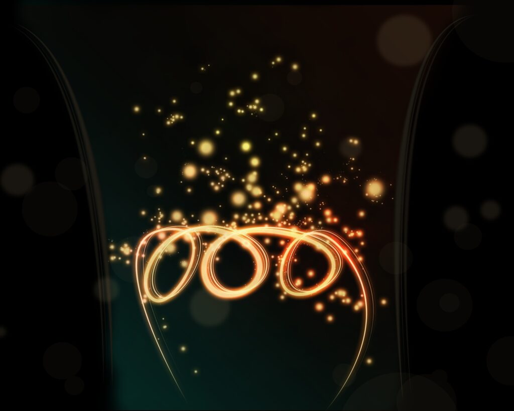 Mesmerizing Dark Background with Glowing Circles & Lines Wallpaper