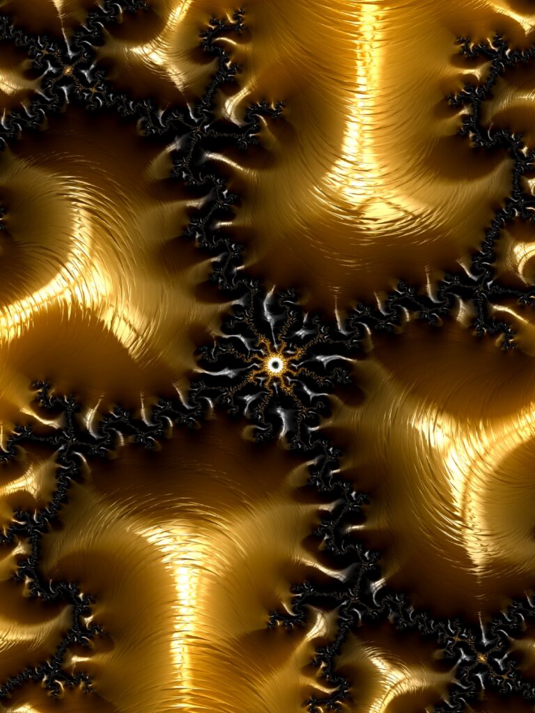 Luxurious Gold Fractal Wallpaper: 3072x4096 Embossed Background