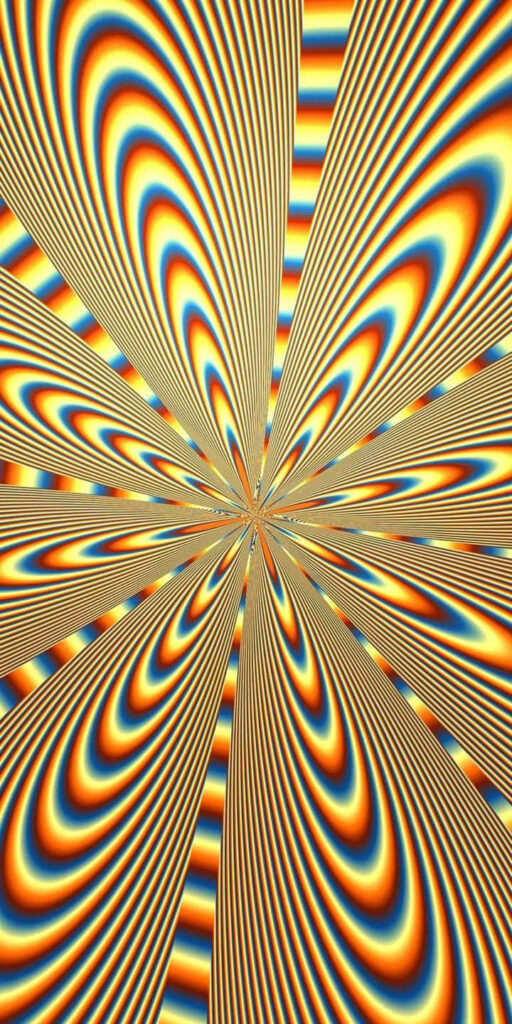 Mesmerizing Golden Optical Illusion Wallpaper - Pulsating Background
