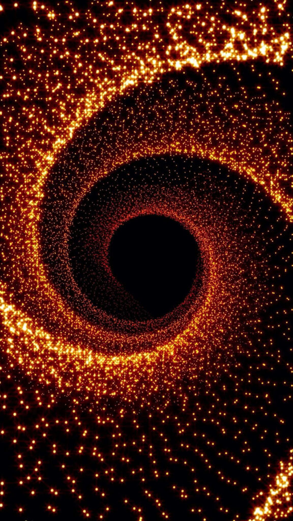 Captivating Golden-Red Glitter Spiral Optical Illusion Wallpaper