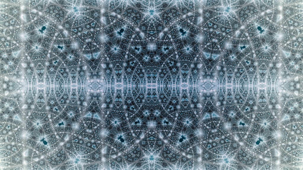 Intricate Gray & Blue Abstract Wallpaper with Glowing Effect