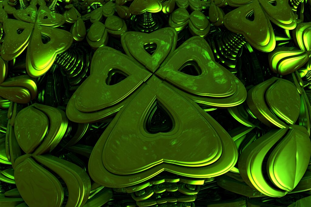 Vibrant Green Abstract Wallpaper: Mesmerizing 3D Metal Patterns
