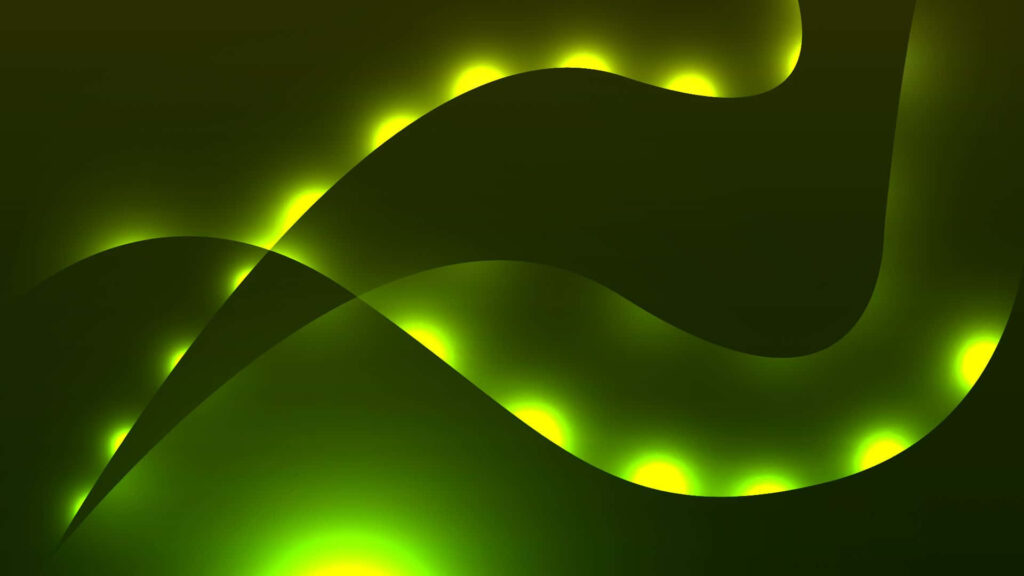 Vibrant Green Abstract Background with Glowing Waves & Curves Wallpaper