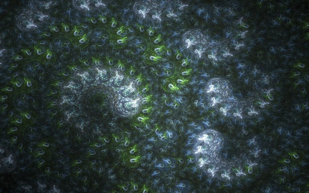 Mesmerizing Green & Blue Fractal Wallpaper - 2560x1600 Background