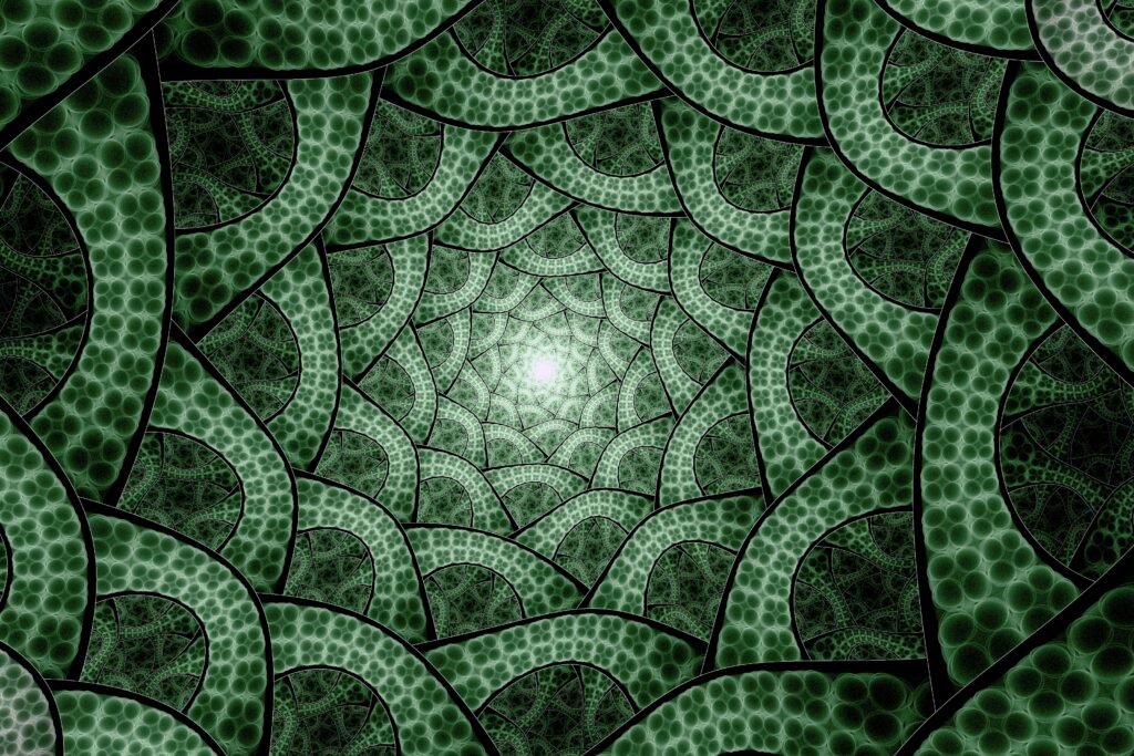 Mesmerizing Green Fractal Wallpaper - Captivating Kaleidoscope Design