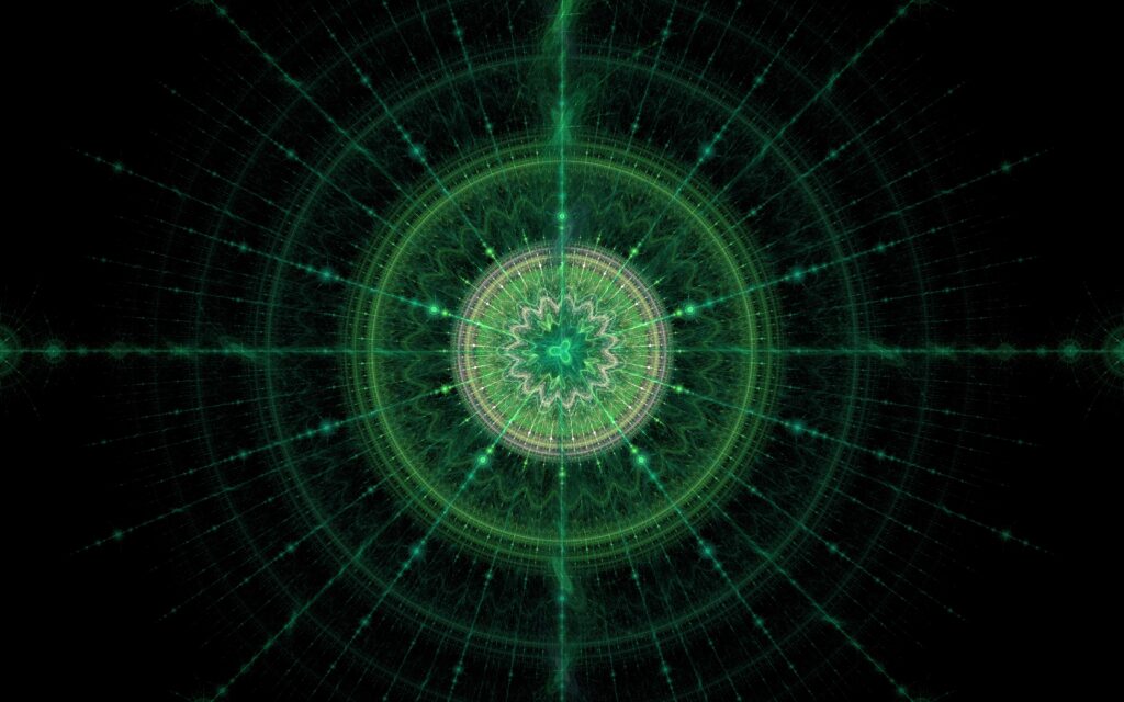 Mesmerizing Green Fractal Wallpaper: Captivating Geometric Design