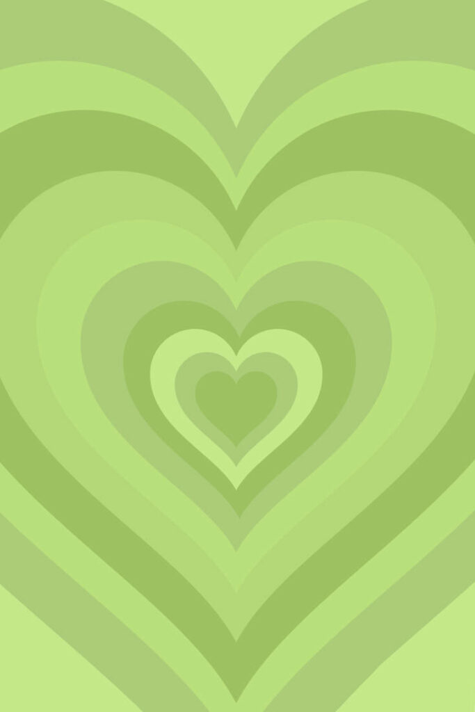 Captivating Layered Green Hearts Wallpaper Background Design