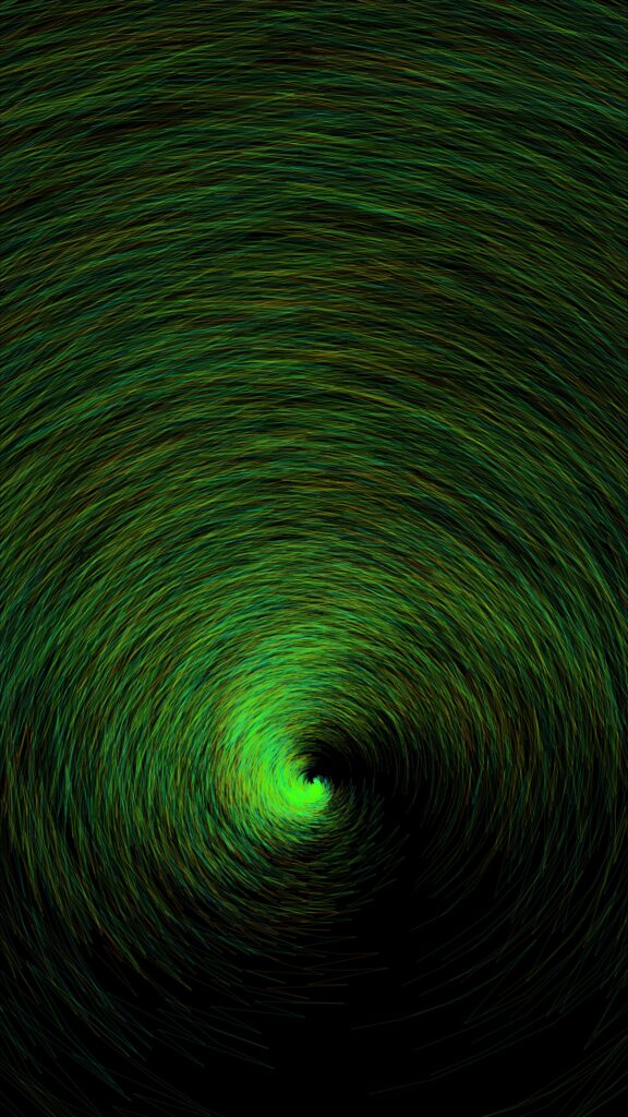 Mesmerizing Green Swirl Wallpaper: Dynamic Vortex Effect Background
