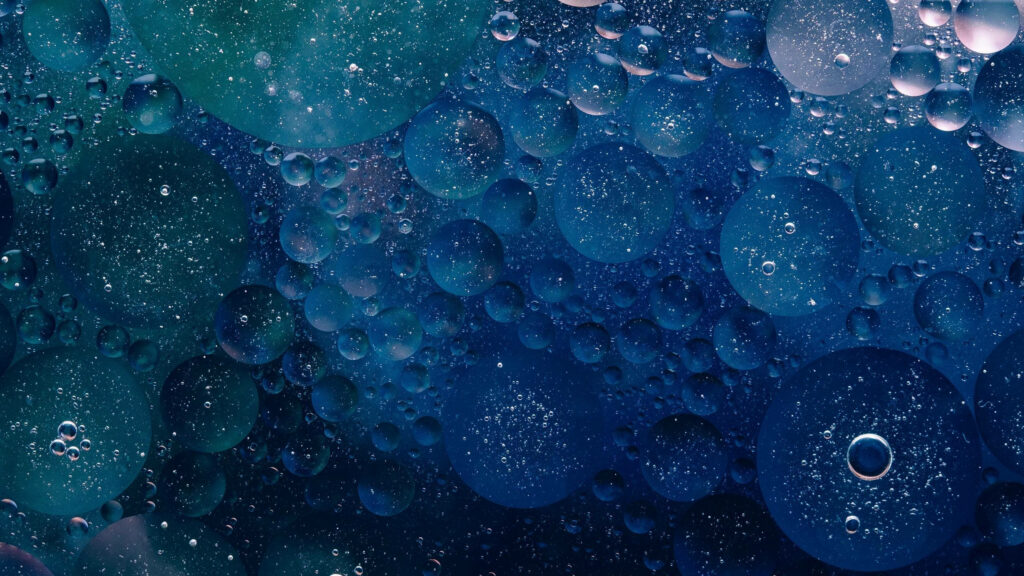Mesmerizing Green & Blue Bubble Wallpaper Background Design