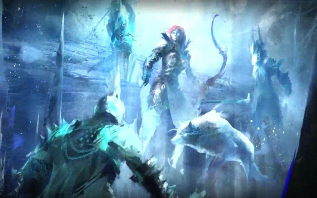 Enigmatic Mesmer: Ethereal Guild Wars 2 Wallpaper Background