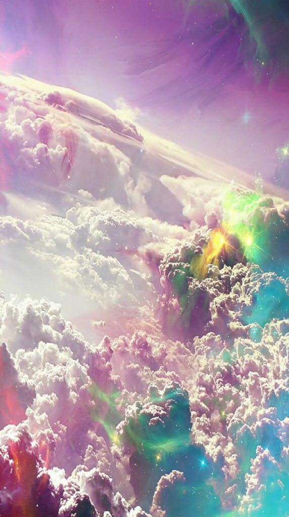 Vibrant Sky Wallpaper: Dreamy Clouds & Sun Glow for Your Device