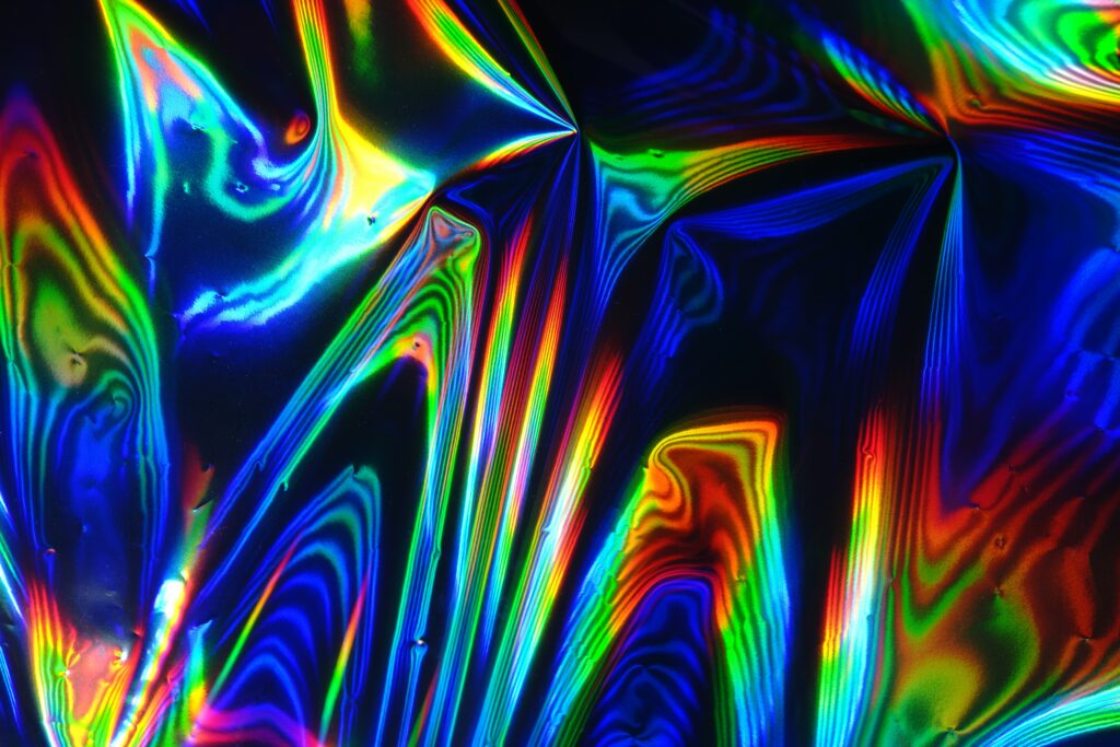 Vibrant Holographic Wallpaper: Colorful Abstract Background Design