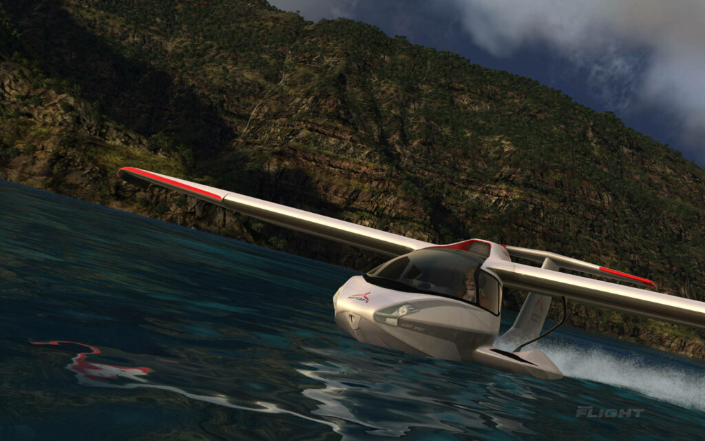 Snapshot of the Icon A5 Amphibious Light-Sport Aircraft in a Microsoft Flight Simulator Setting Wallpaper