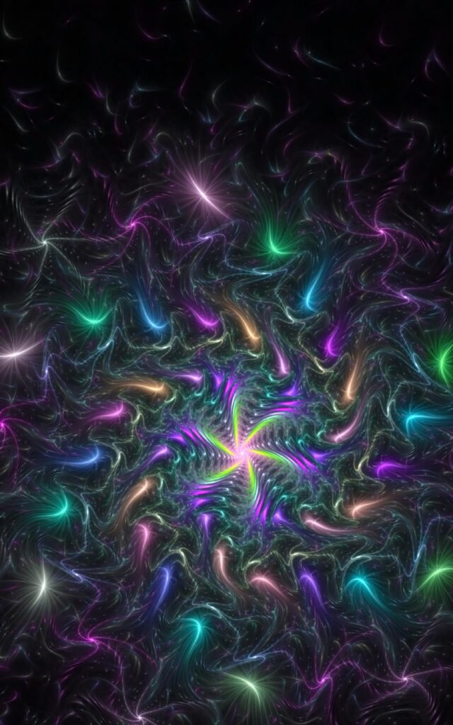 Iridescent Fractal Wallpaper: Dynamic Abstract Design & Vibrant Colors