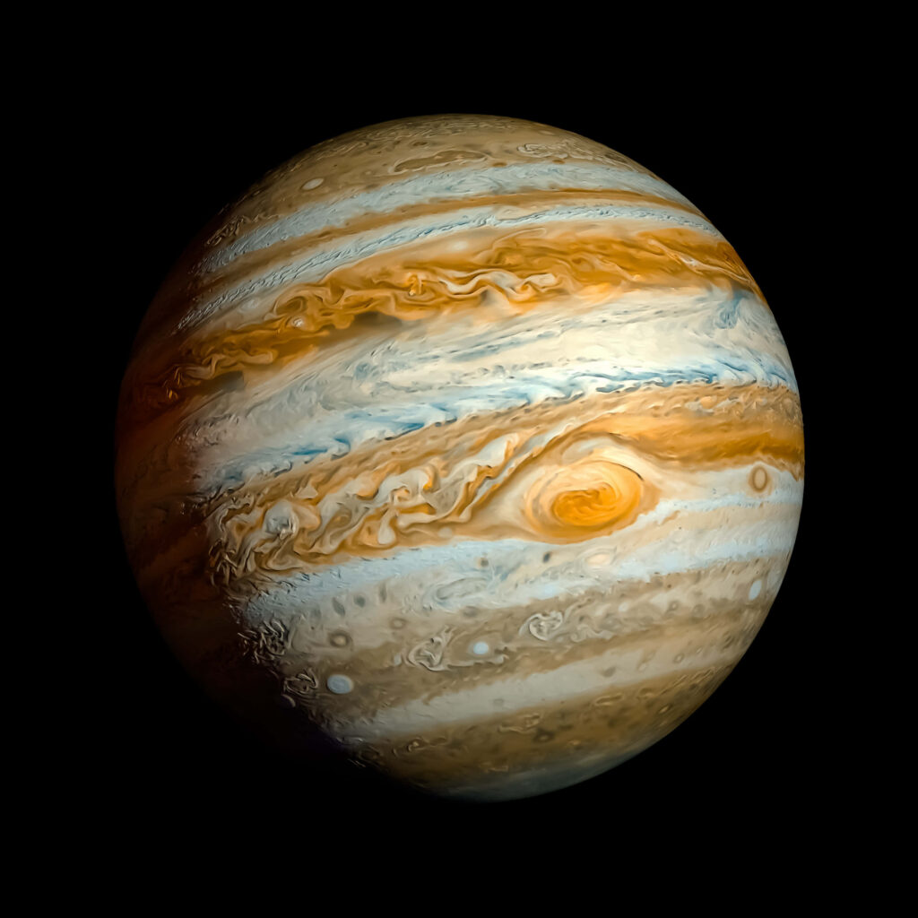 Vibrant Jupiter Wallpaper: Swirling Bands & Great Red Spot Background