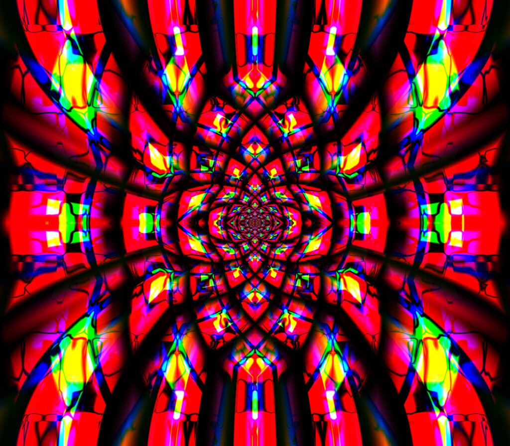 Vibrant Fractal Kaleidoscope Wallpaper - Mesmerizing Abstract Design