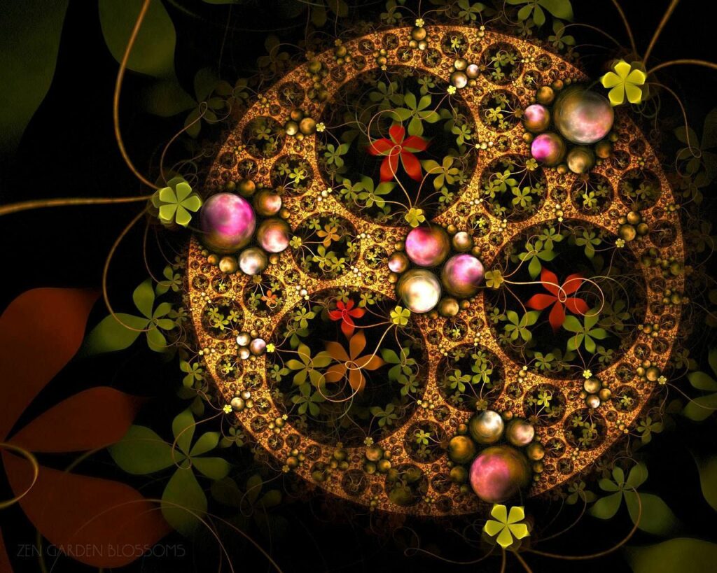 Mesmerizing Kaleidoscope Fractal Wallpaper - Vibrant Floral Background