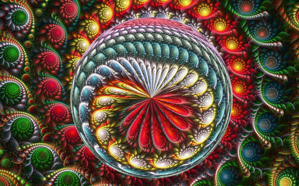 Vibrant 1920x1200 Kaleidoscopic Circle and Line Wallpaper