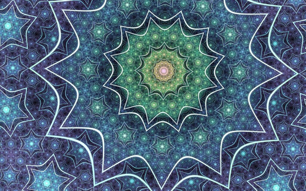 Vivid Kaleidoscopic Star Pattern Wallpaper - 2560x1600 Background