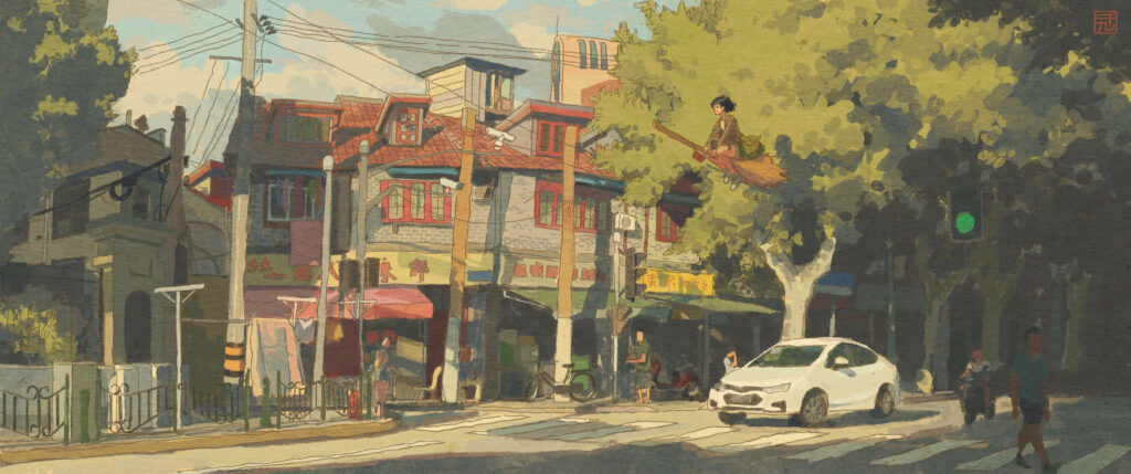 Mesmerizing Kiki's Delivery Service Wallpaper: Urban Scene Portrait