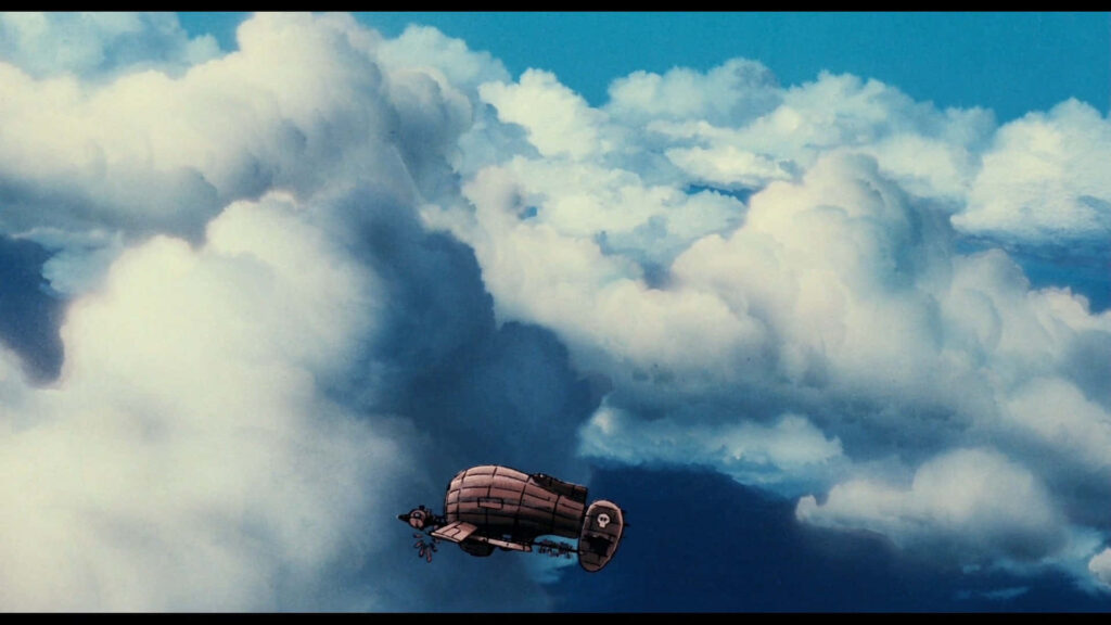 Airship from Laputa: Castle in the Sky - Fluffy Clouds Wallpaper